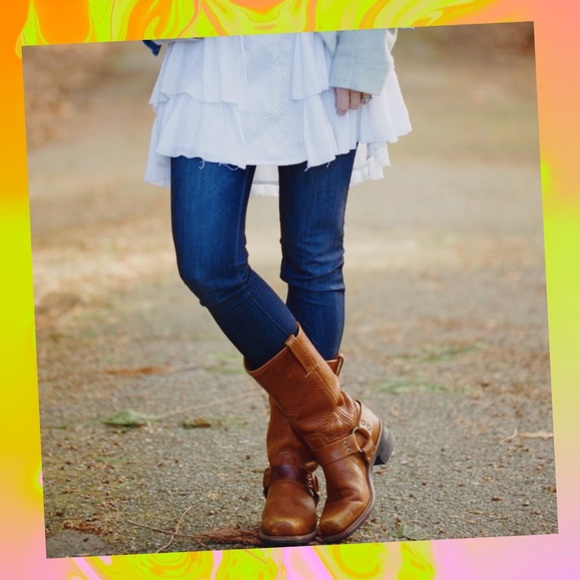 FRYE ☀️ Cognac Harness 12R Boots - Picture 14 of 16